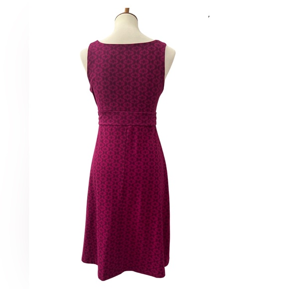 Eddie Bauer sleeveless dress magenta pink purple v neck size small Ikat print - Picture 3 of 6